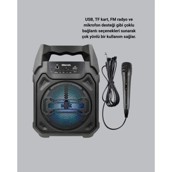 Taşınabilir Bluetooth Hoparlör – FM Radyo USB SD Kart ve TWS Özellikli