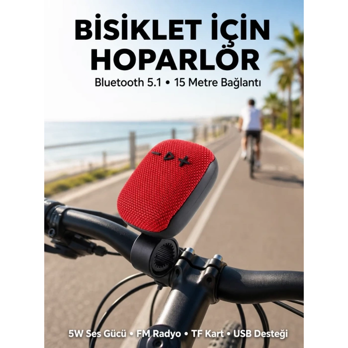 Taşınabilir Bluetooth Hoparlör Suya Dayanıklı Kumaş Kaplama