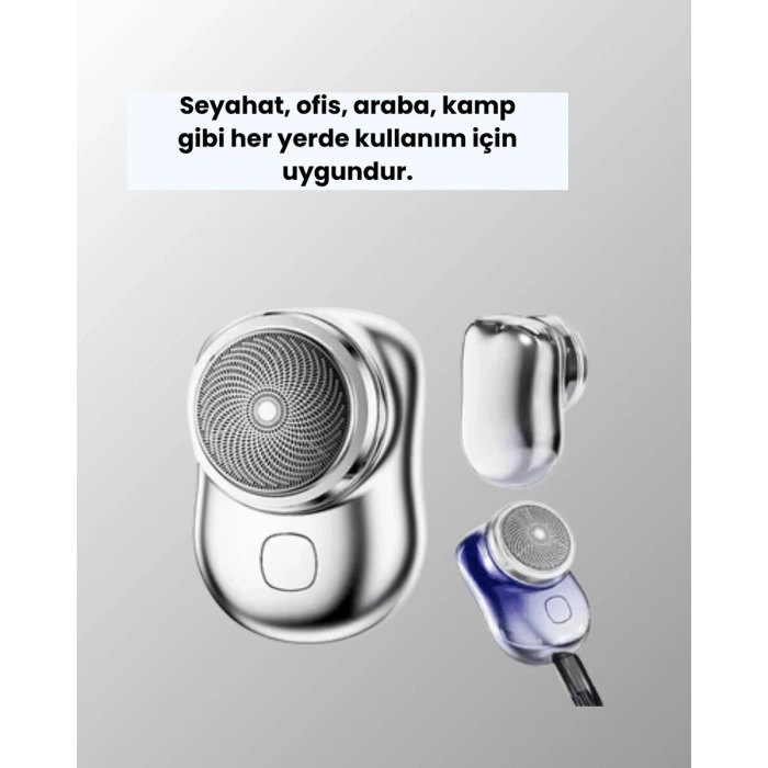 Taşınabilir cep boyunda şarjlı elektrikli tıraş makinesi