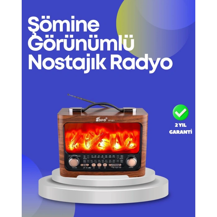 Taşınabilir Kamp Hoparlörü – Solar Şarjlı Şömine Efektli 7W Güçlü Ses