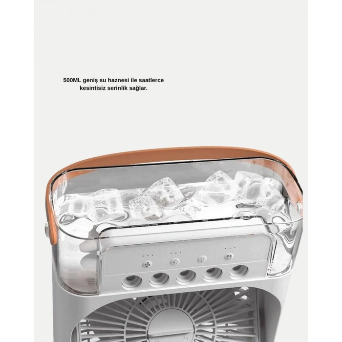 Taşınabilir Mini Klima Fan 3’ü 1 Arada Soğutucu Nemlendirici ve Gece Lambası