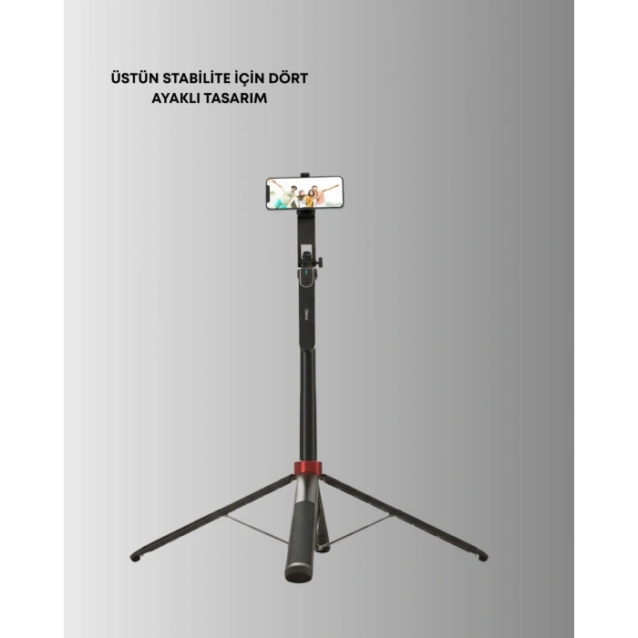 Taşınabilir Tripod ve Selfie Çubuğu Vlog ve Video Çekimi