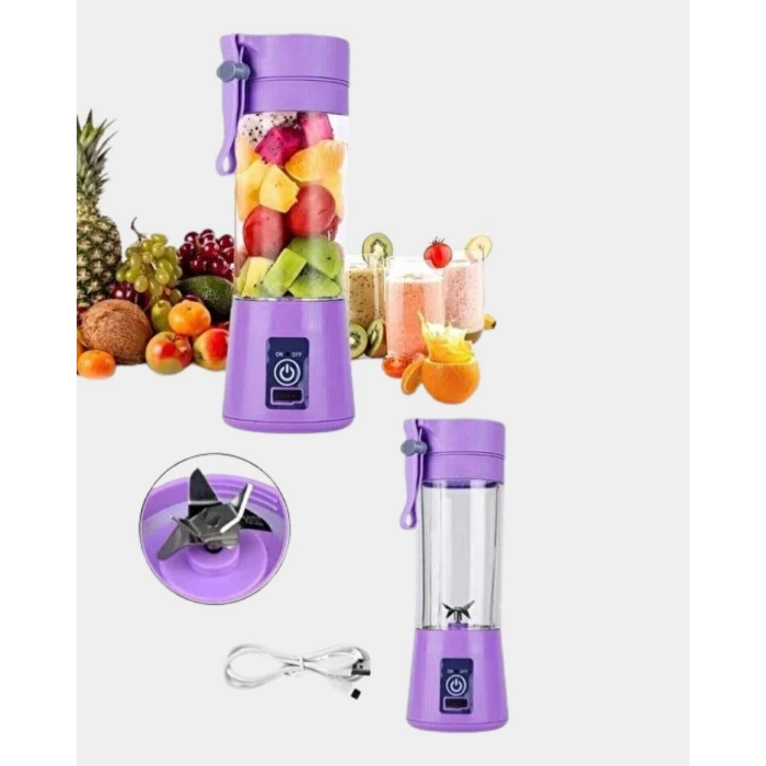 Taşınabilir USB Şarjlı Mini Smoothie Blender 380ml Çelik Bıçaklı Portatif