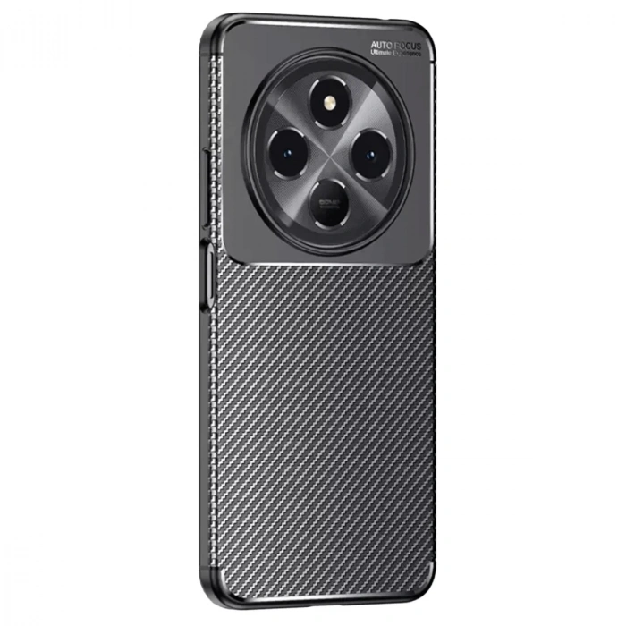 Tecno Spark 30 Kılıf Auto Focus Karbon Kapak - Siyah