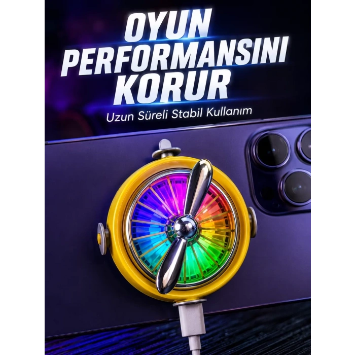 Telefon İçin RGB LED Manyetik Soğutma Fanı