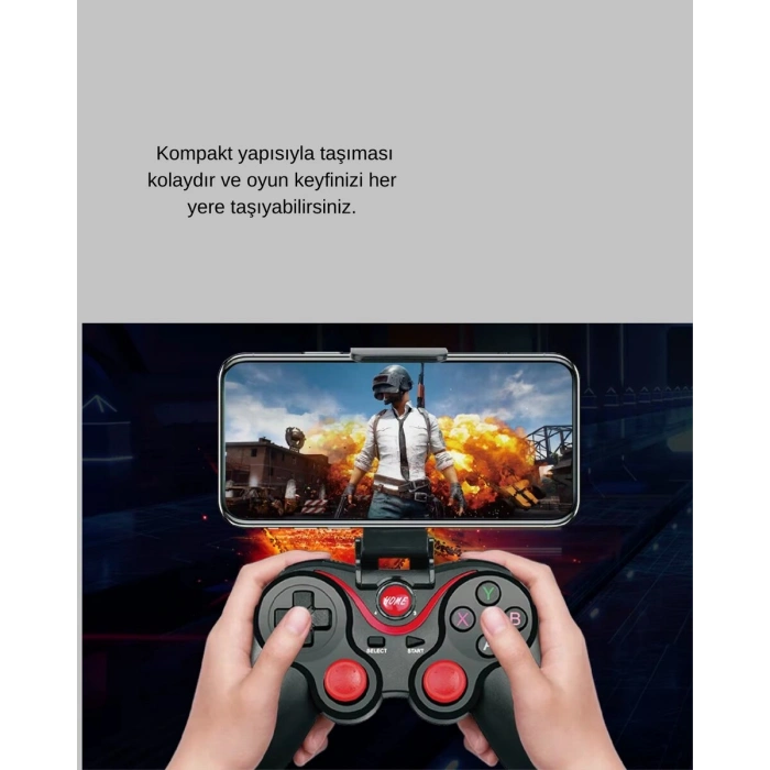 Telefon Tablet ve PC İçin Çok Fonksiyonlu Bluetooth Gamepad