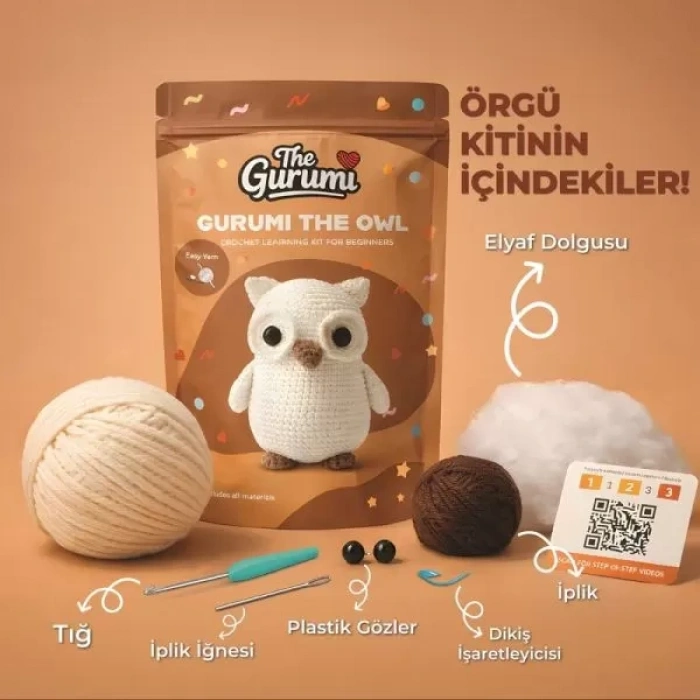 The Gurumi Baykuş Örgü Öğrenme Kiti (TG007)