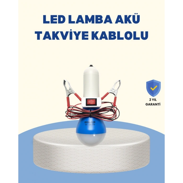 Timsah Kıskaçlı 12V LED Ampul Kamp ve Acil Durum Lambası