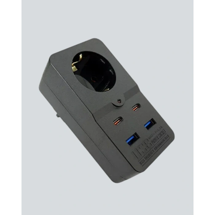 Tip Akım Koruma Prizi 10A 2500W USB Type C Destekli