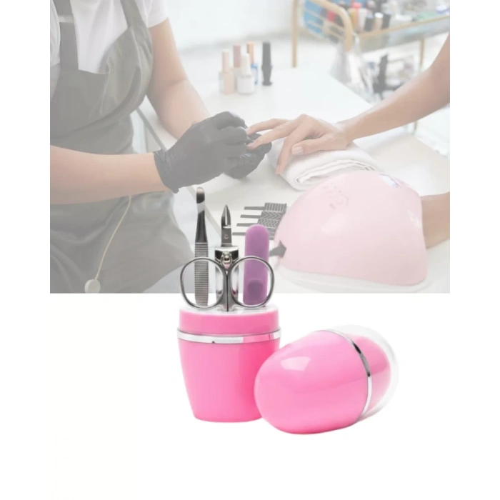 Tırnak Bakım Manikür Pedikür Seti 4 Parça Pembe Pratik Günlük Kullanım