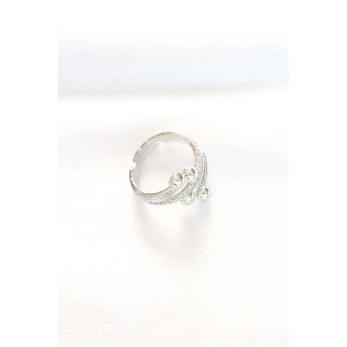 Topçuk Model Zirkon Taşlı Silver Renk Ayarlanabilir Yüzük 5886