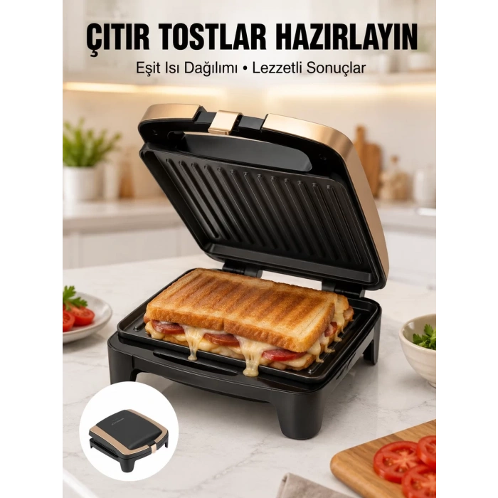 Tost Makinesi Ev Tipi Pratik Kullanım 4 Tost Kapasiteli Yeni Nesil