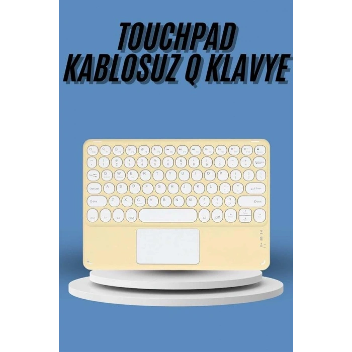 Touchpad Tüm Cihazlara Uyumlu Bluetooth Klavye Touchpad Slim Kablosuz Wifi Q Klavye