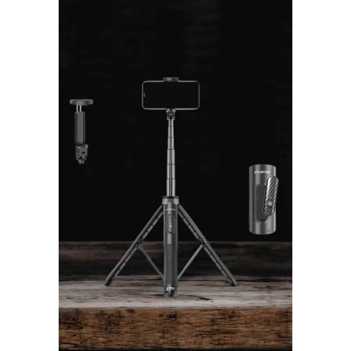 Tripod Kablosuz Bluetooth Bağlantılı Selfie Çubuğu 360 Derece Dönebilen