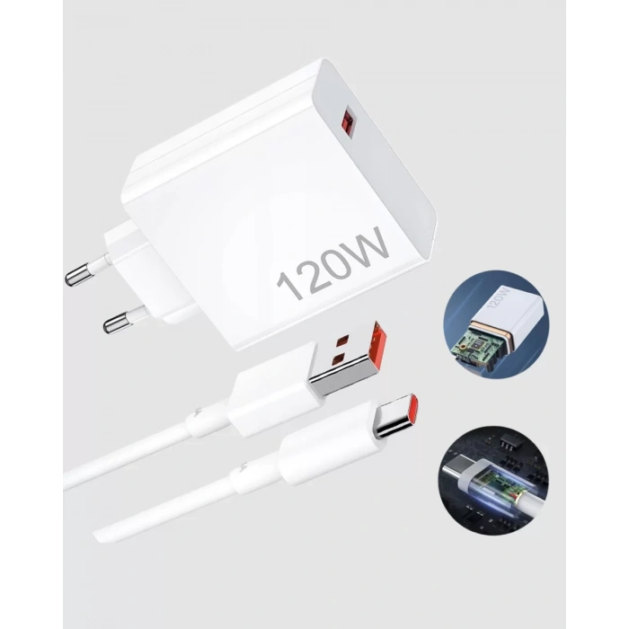 Turbo 120W Hızlı Şarj Cihazı Type-C Kablolu