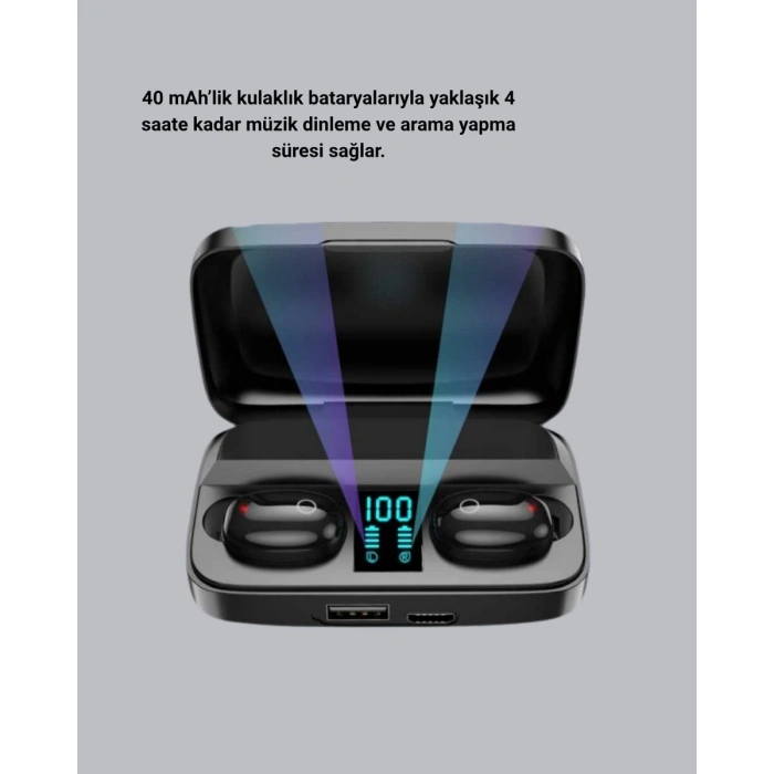TWS A10s Bluetooth 5.0 Kulaklık Powerbank Şarj Kutulu Mini Tasarım