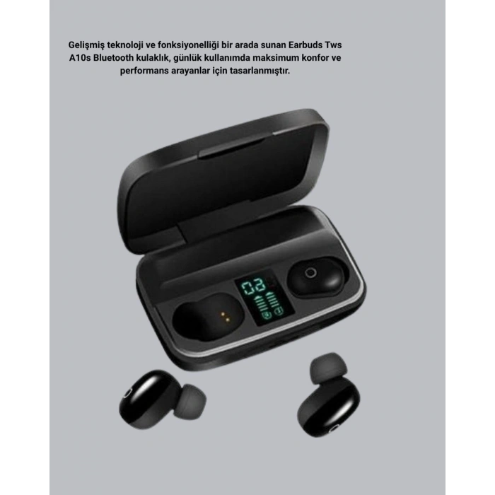 TWS Bluetooth Kulaklık 1800mAh Şarj Kutulu Dijital Ekranlı