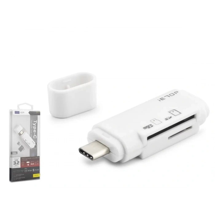 Type-c 3.2 Gen1 Kart Okuyucu Sd Microsd 5 Gbps Beyaz TC301