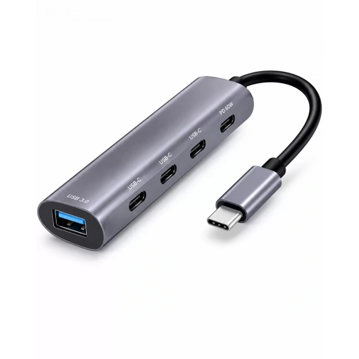 Type-C Hub Pd Usb 3.0 Usb-C 5 Port 60W Gri HDX7895
