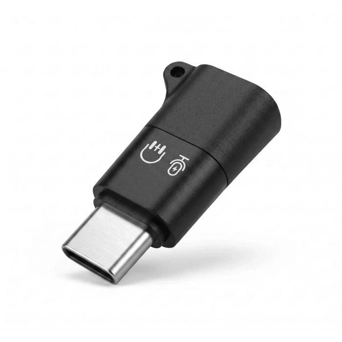 Type-C Kulaklık Mikrofon Ses Adaptörü Siyah HDX1085
