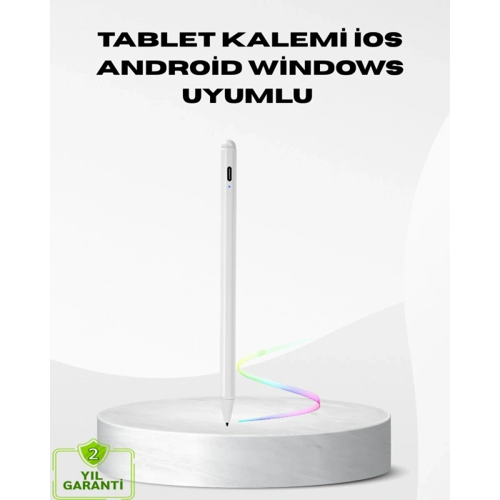 Type-C Şarjlı Dokunmatik Kalem – iPad iPhone ve Android Uyumlu Sessiz Çalışan