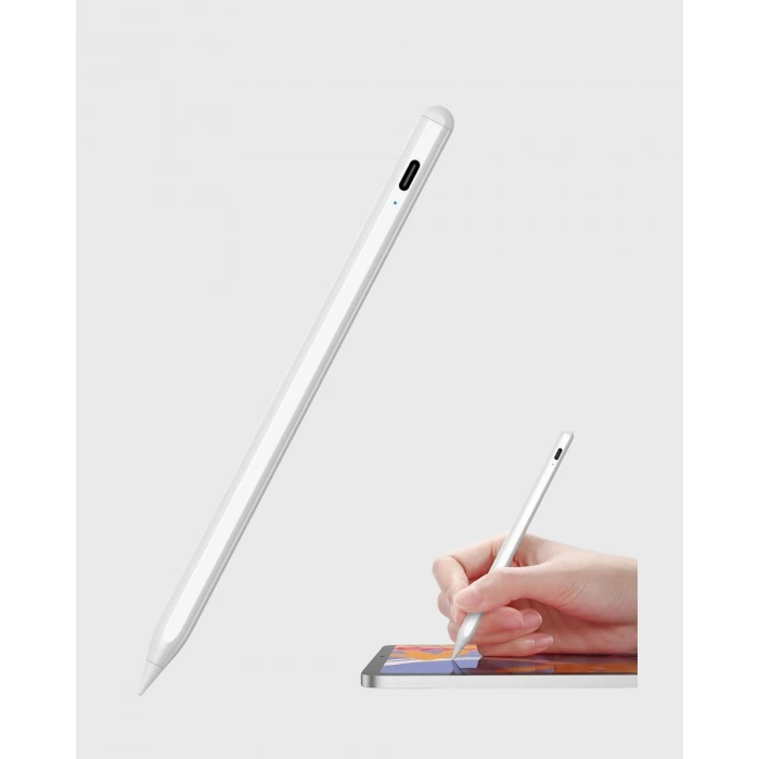 Type-C Şarjlı Dokunmatik Kalem – iPad iPhone ve Android Uyumlu Sessiz Çalışan