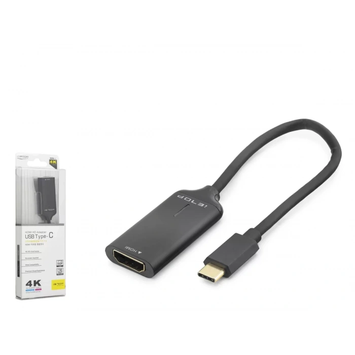 Type-c To Hdmı Görüntü Dönüştürücü 4K 30Hz 20 Cm Siyah HDX7898