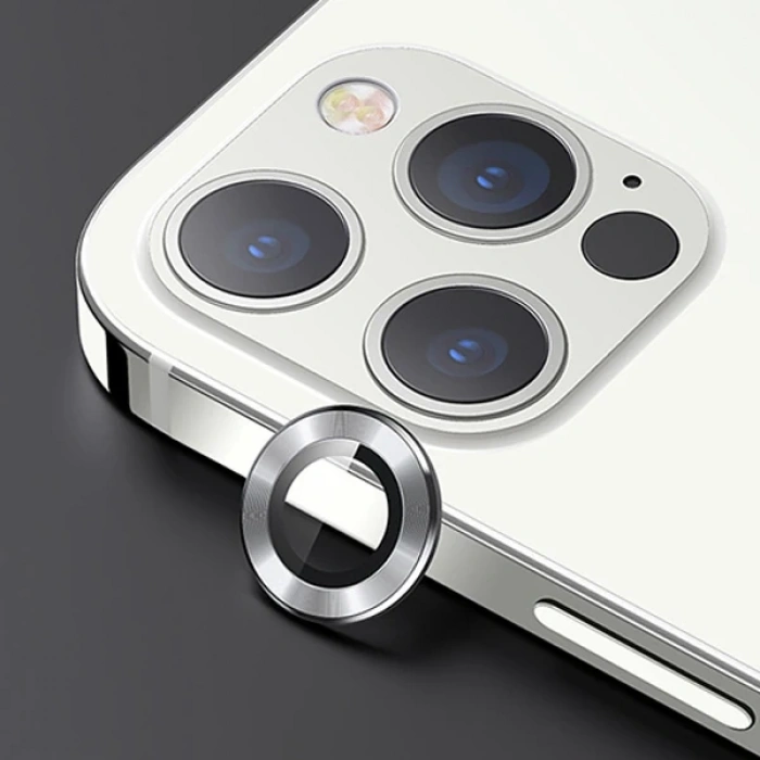 USAMS İphone 12 Pro Max 3D Metal Çerçeveli Kamera Lens Koruyucu-(5775)