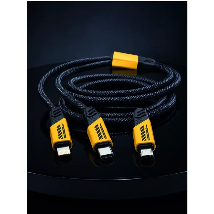 USB 3ü 1 Arada Şarj Kablosu 240W PD Destekli Çoklu Şarj Kablosu