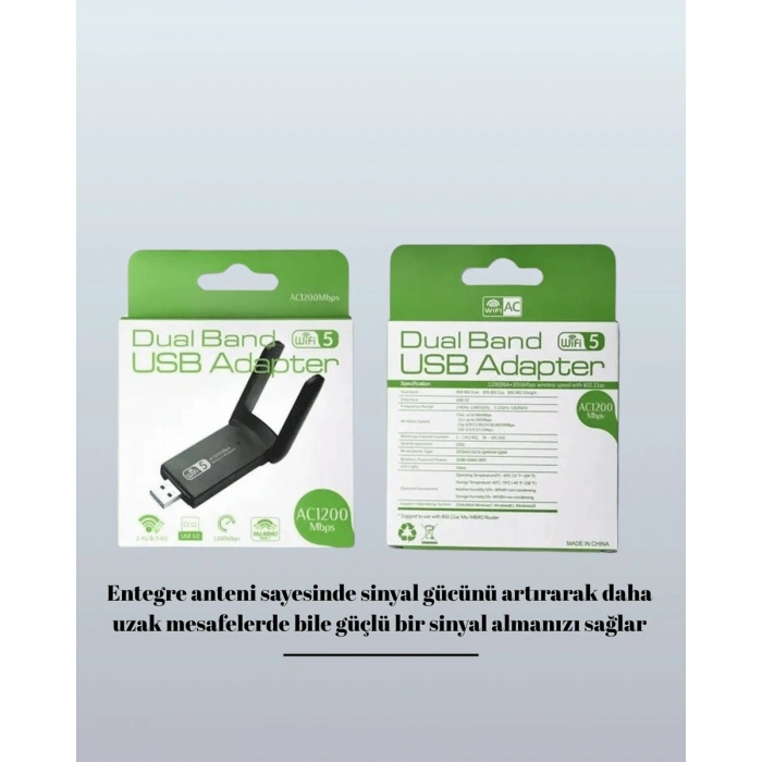 USB 3.0 Wireless Adaptör – 2.4GHz & 5GHz Destekli