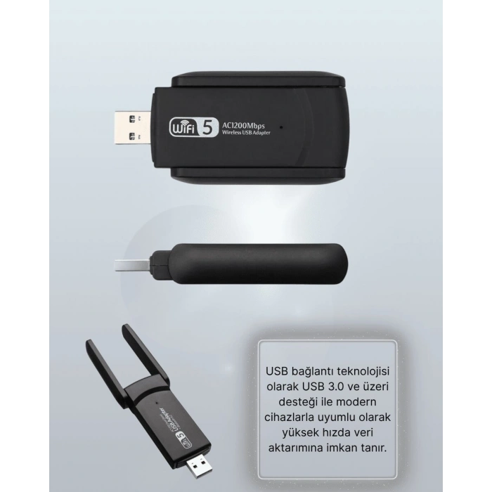 USB 3.0 Wireless Adaptör – 2.4GHz & 5GHz Destekli