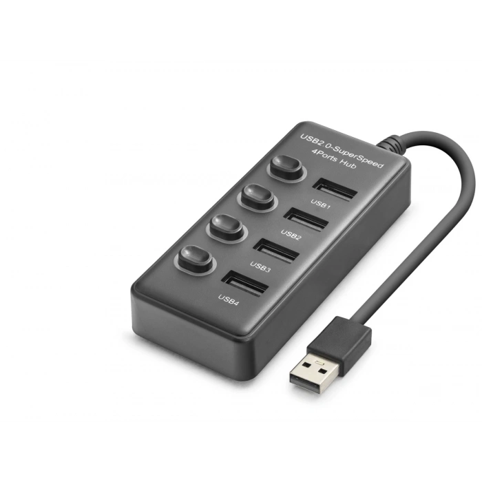 Usb Anahtarlı Hub 4 Port 480 Mbps Siyah HDX7049