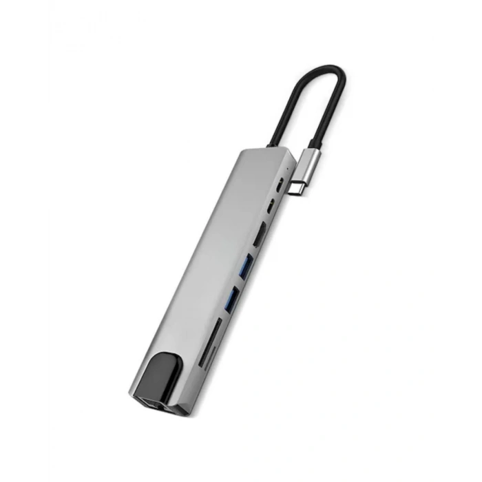 USB C Çoklu Port Adaptör HDMI USB Ethernet SD Kart Hub