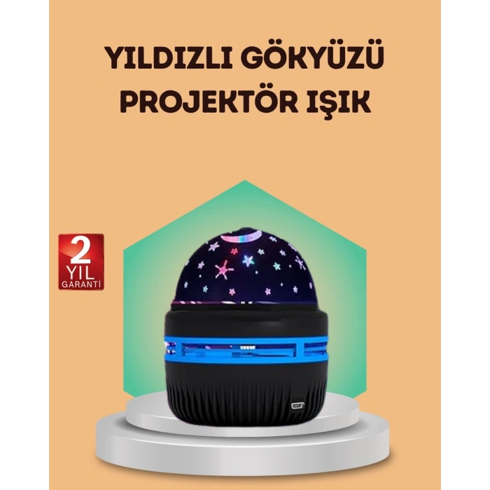 USB Galaxy Projektör Lamba – Romantik Atmosfer Çocuk Odası Parti ve Düğün Işığı