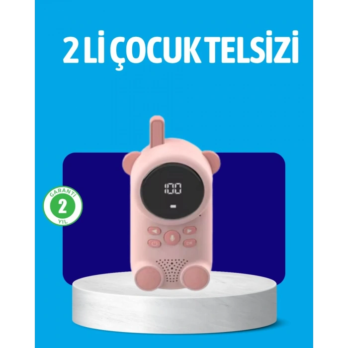 USB Şarjlı Çocuk Telsizi – Renkli Ekran VOX Modu Kompakt Tasarım