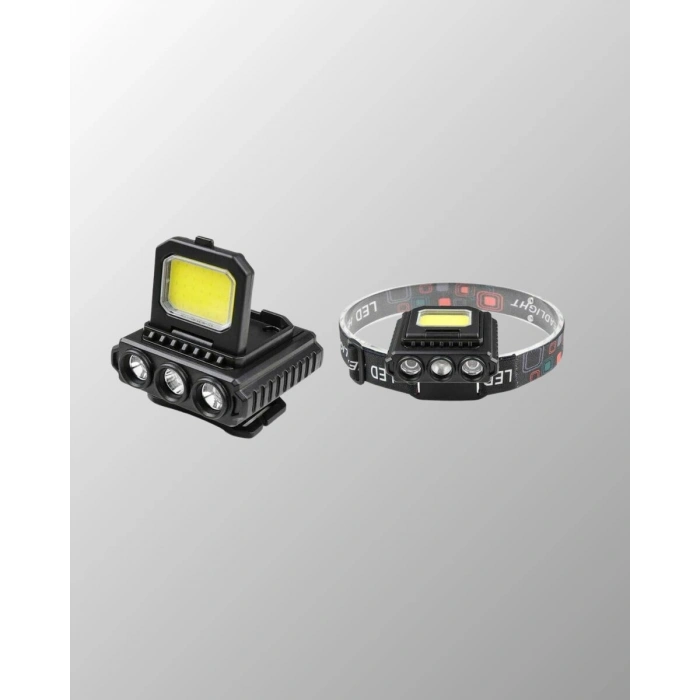 USB Şarjlı Kafa Feneri 800 Lumen Ayarlanabilir COB ve XPE LED