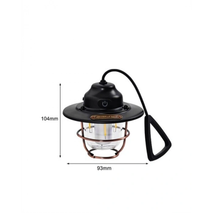 USB Şarjlı Retro LED Kamp Feneri – 4 Işık Modu Su Geçirmez Taşınabilir