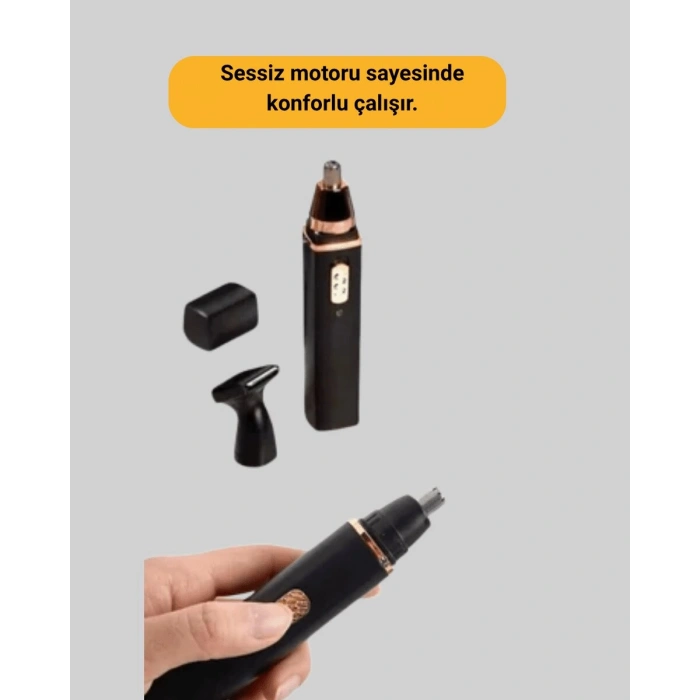 USB Şarjlı Sessiz Burun ve Kulak Kılı Temizleme Cihazı