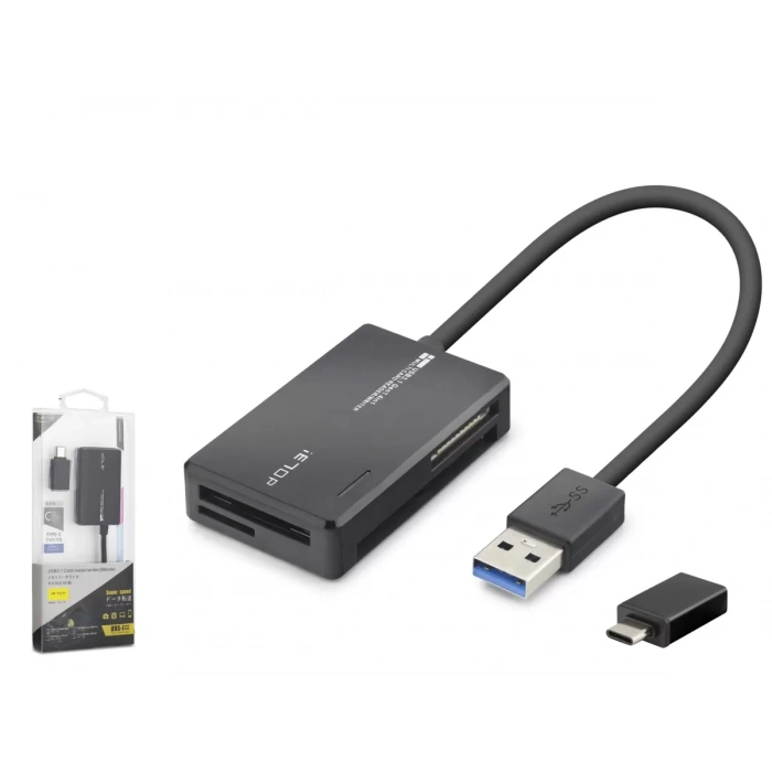 Usb Type-c 3.2 Gen1 All İn One Kart Okuyucu Cf Sd Microsd Ms 5 Gbps Siyah C313