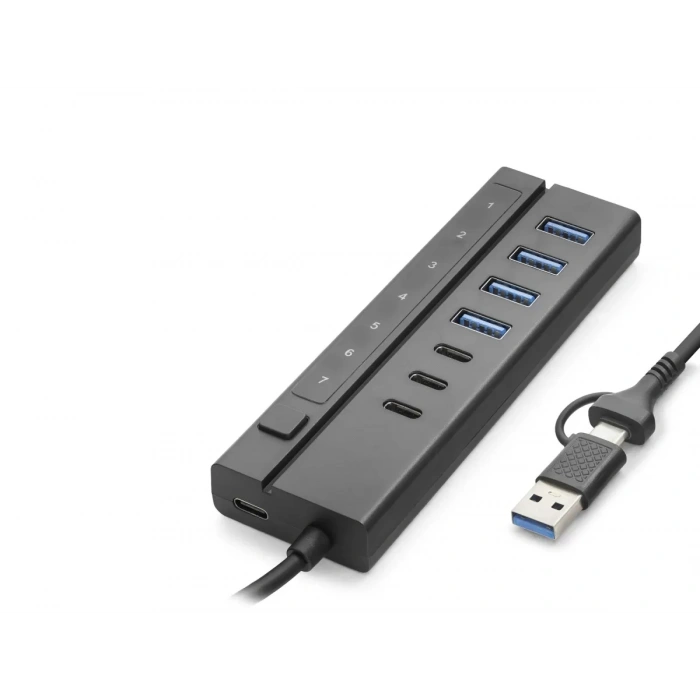 Usb Type-C 3.2 Gen1 Hub Anahtarlı 8 Port 5 Gbps Siyah HDX7062