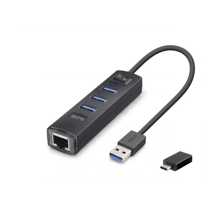 Usb Type-c 3.2 Gen1 Hub Ethernet Gigabit 4 Port Siyah RJ4503