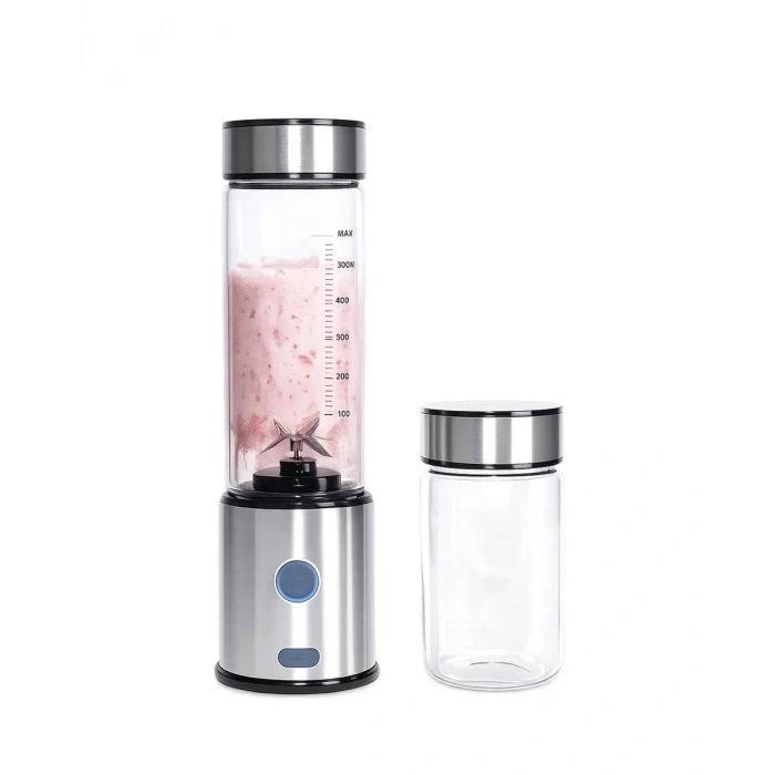 USB Type C Şarjlı Cam Blender 6 Bıçaklı Smoothie ve Shake Blender