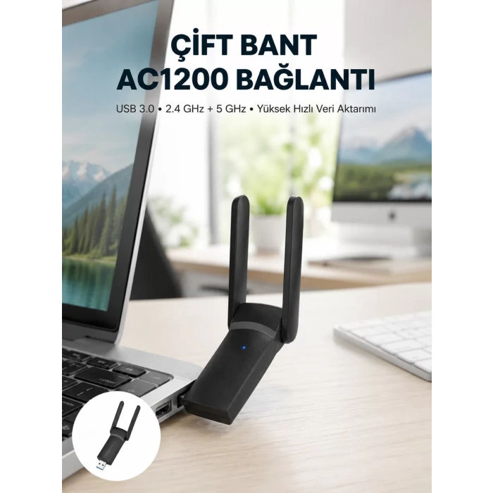 USB WiFi Adaptör – 1200 Mbps Hız