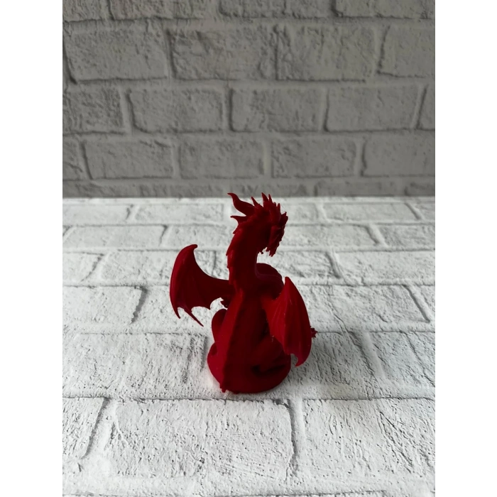 USLUCAN ALIŞVERİŞ 12 cm Kırmızı Ejderha Figürü Koleksiyonluk Dekoratif Biblo