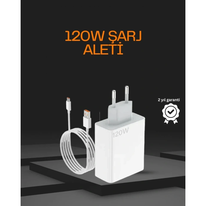 USLUCAN ALIŞVERİŞ 120 Watt Type C Şarj Başlığı Poco X3 X4 X5 Pro Uyumlu