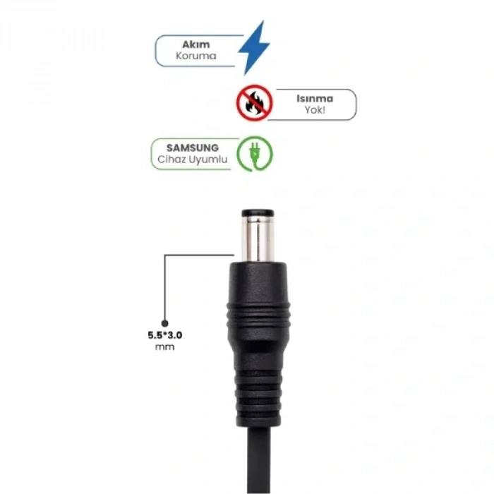 USLUCAN ALIŞVERİŞ 19V 4.74A 5.5 * 3.0mm 90W SAMSUNG İçin Laptop Adaptör