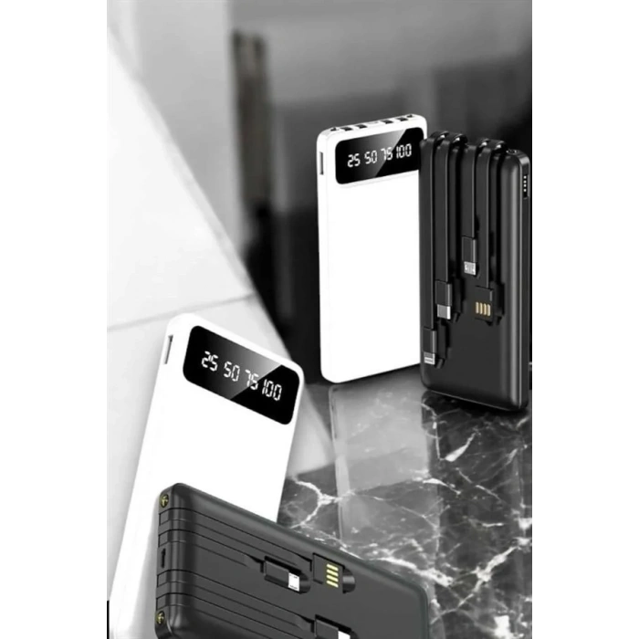USLUCAN ALIŞVERİŞ 20.000 Mah Led Işıklı LCD Ekran USB Girişli Type-C Lightning Powerbank