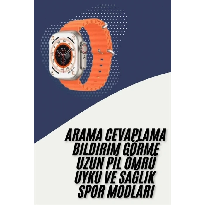 USLUCAN ALIŞVERİŞ 2025 Model Akıllı Saat Çift Kordon Ios Ve Android Arama Cevaplama Sesli Asistan