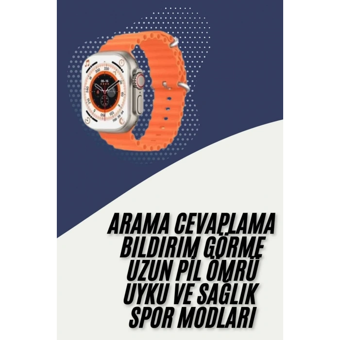 USLUCAN ALIŞVERİŞ 2025 Model Akıllı Saat Çift Kordon Ios Ve Android Arama Cevaplama Sesli Asistan