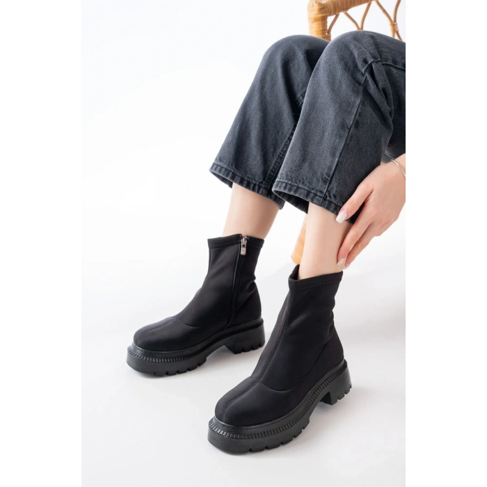 USLUCAN ALIŞVERİŞ 236-2011 Siyah Dalgıç Fermuarlı Günlük Kadın Bot